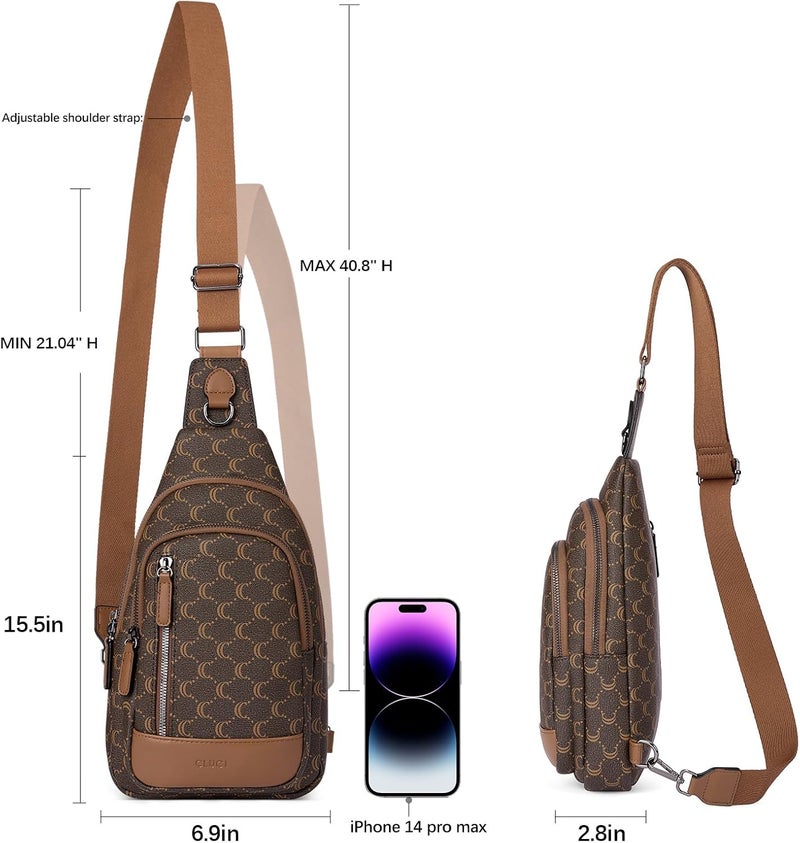 CLUCI Crossbody Bags for Women Men,Leather Sling Bag Cross Body Backpack for Woman Gifts for Women Birthday Unique - Image 2